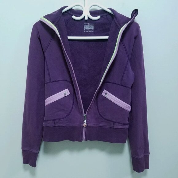 Lululemon Vintage Vancouver Jacket 8 Medium Women's Purple High Zip Sweater Neck - Picture 3 of 9